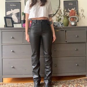 SOLD| Faux leather straight leg pants